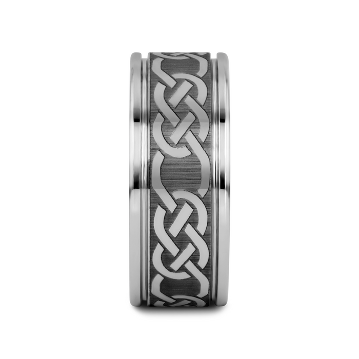 PALATINE Laser Engraved Tungsten Ring with Celtic Pattern - 6mm - 10mm