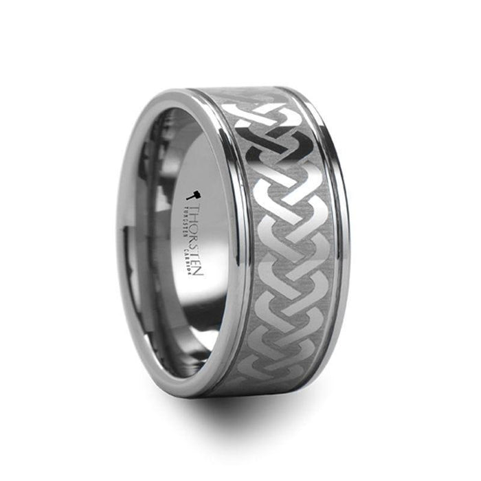 PALLAS Laser Engraved Tungsten Ring with Celtic Knot - 6mm - 10mm