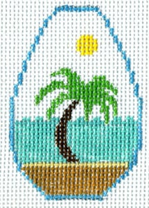 Palm Tree Leather Key Fob