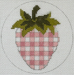 Pink and White Gingham Strawberry