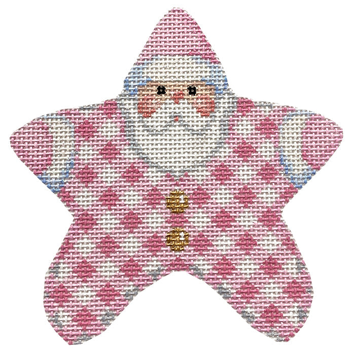 Pink Gingham Santa Star