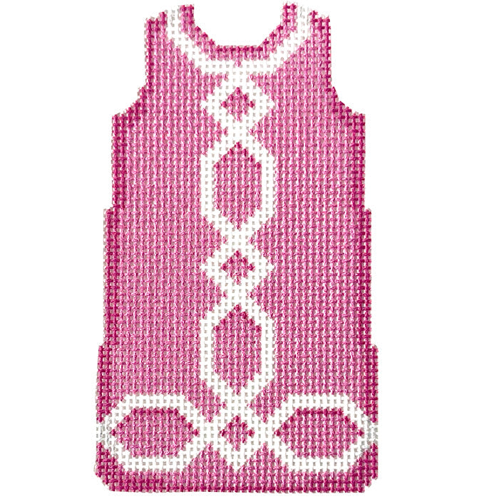 Pink Lattice Shift Dress