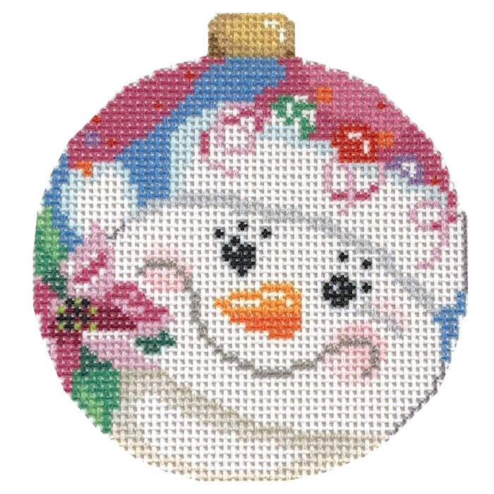 Poinsettia Snowman Ornament