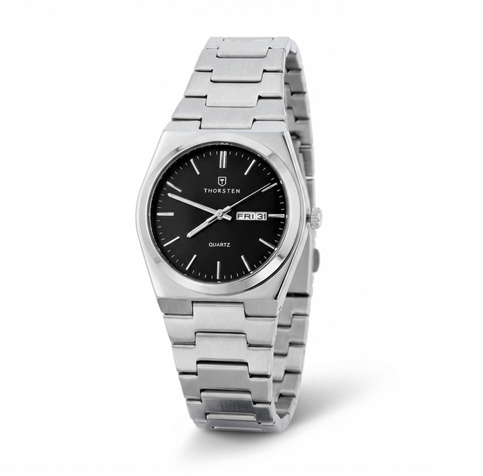 PROFESSIONAL Black Dial with Silver Band Watch