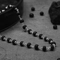 Pure 92.5 Sterling Silver Karungali Mala - Natural Ebony Wood