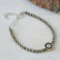 Pyrite Evil Eye Charm Bracelet