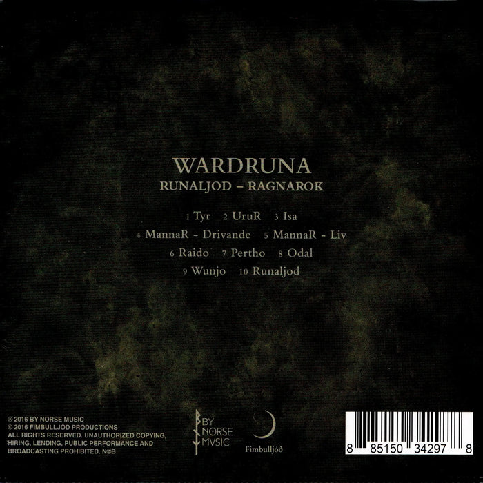Ragnarok CD By Wardruna - Back Cover