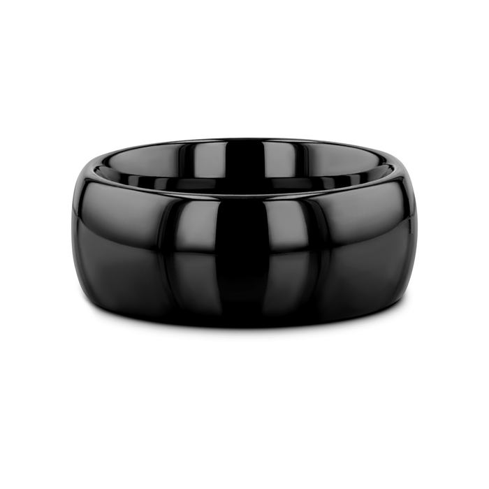RAVEN Domed Black Tungsten Wedding Band - 2mm - 12mm