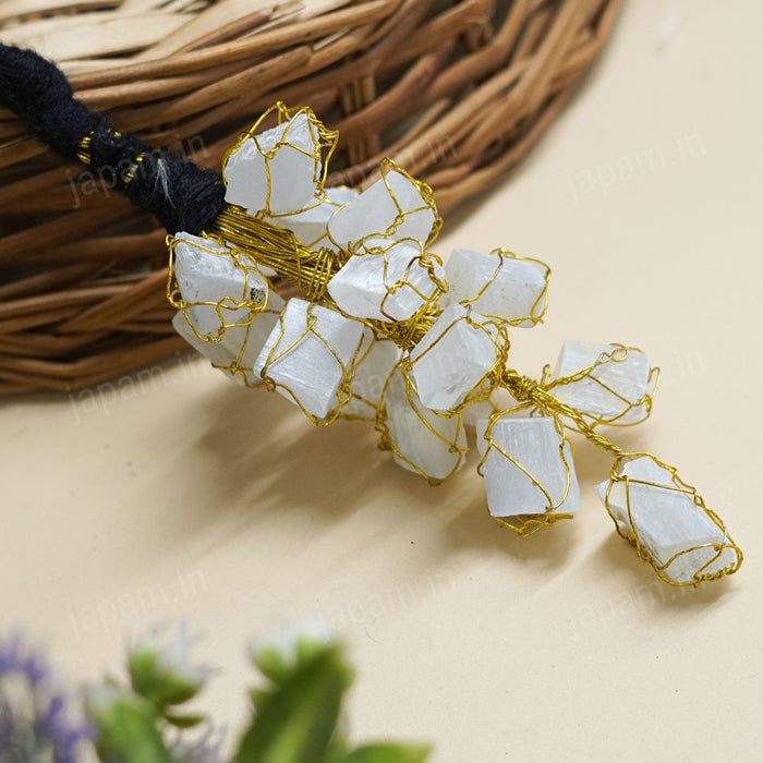 Raw Selenite Hanging Charm for Vaastu
