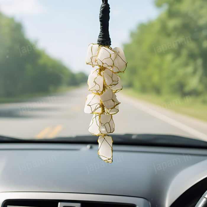 Raw Selenite Hanging Charm for Vaastu