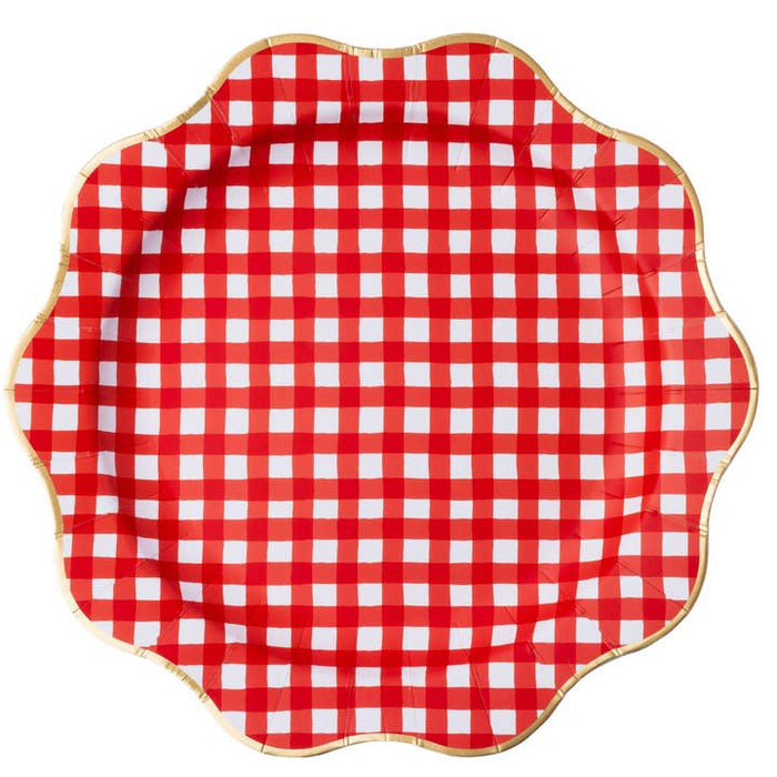 Red Gingham Plates