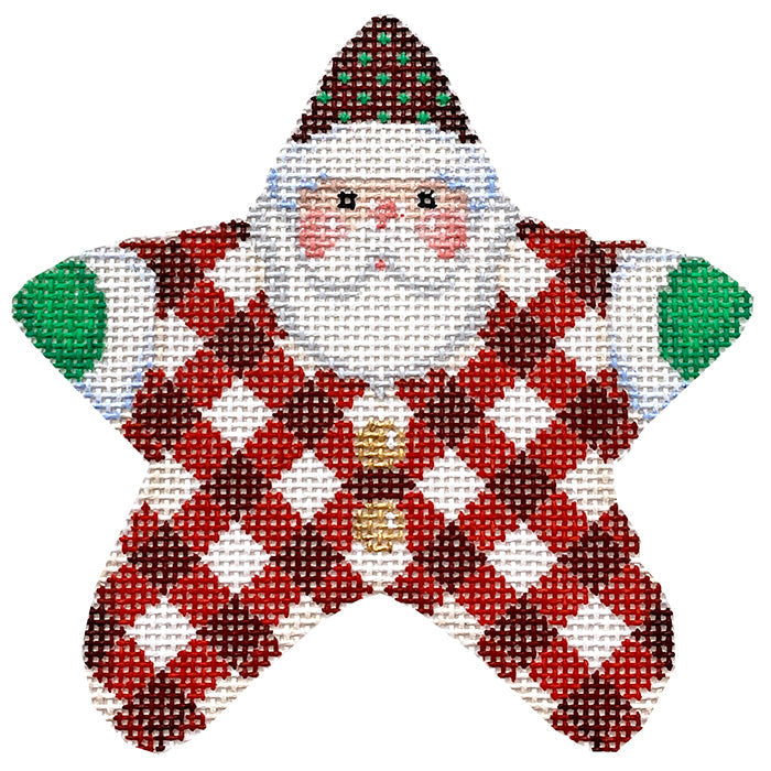 Red Gingham Santa Star