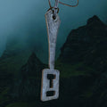 Hand-Forged Replica Viking Steel Padlock Key on Leather Cord