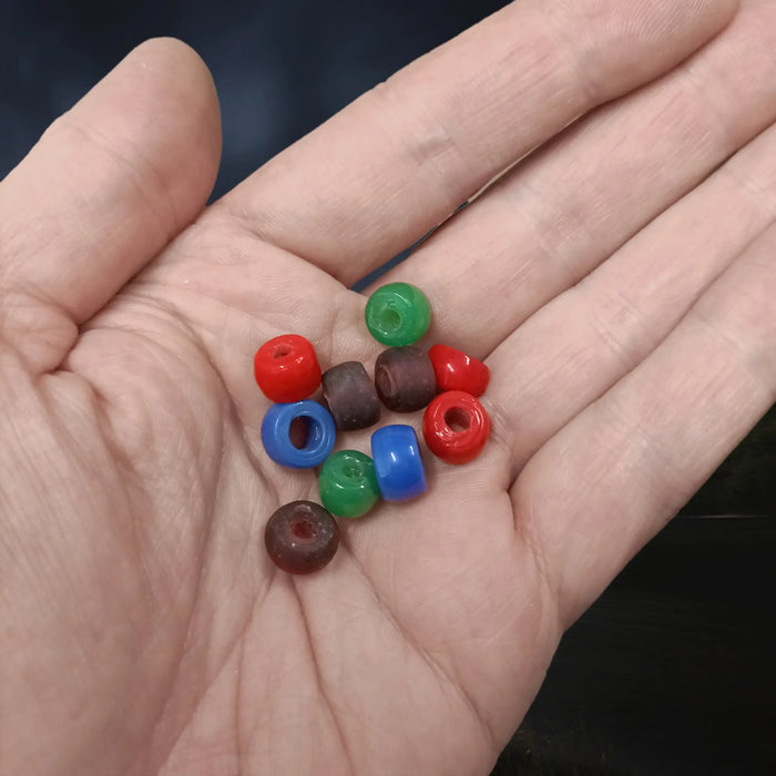 Extra Small Round Glass Viking Beads on Hand x 10
