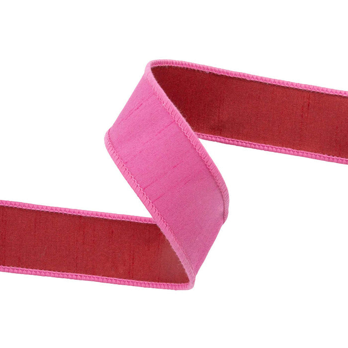 Reversible Pink Dupioni Ribbon