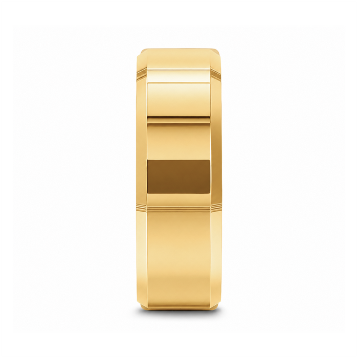 RHODES Gold-Plated Beveled Tungsten Carbide Ring - 4mm - 8mm