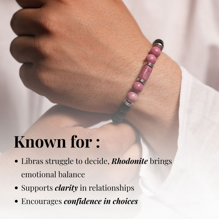Rhodonite Zodiac Band – Libra (तुला राशि)