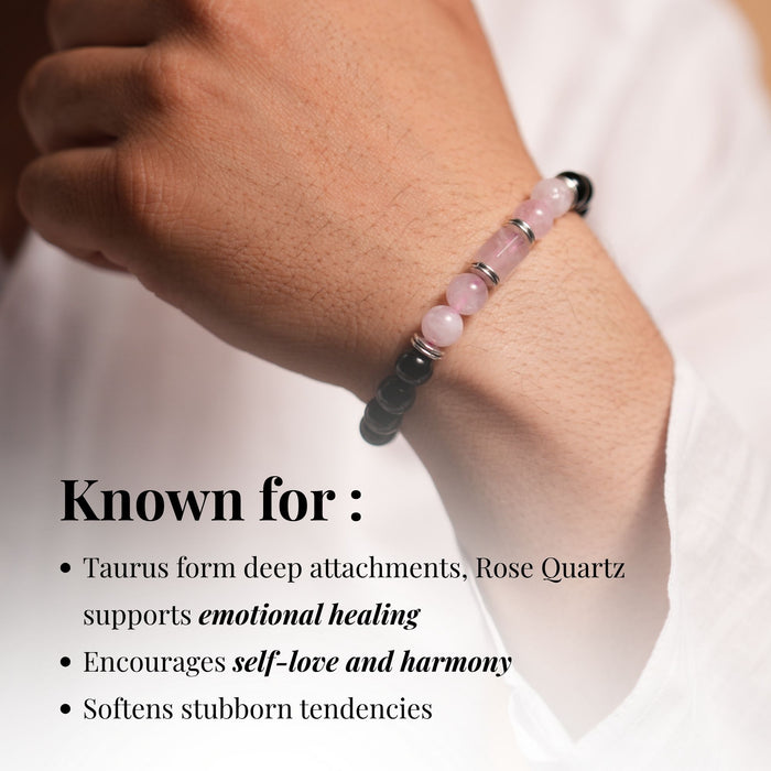 Rose Quartz Zodiac Band – Tauras (वृषभ राशि)