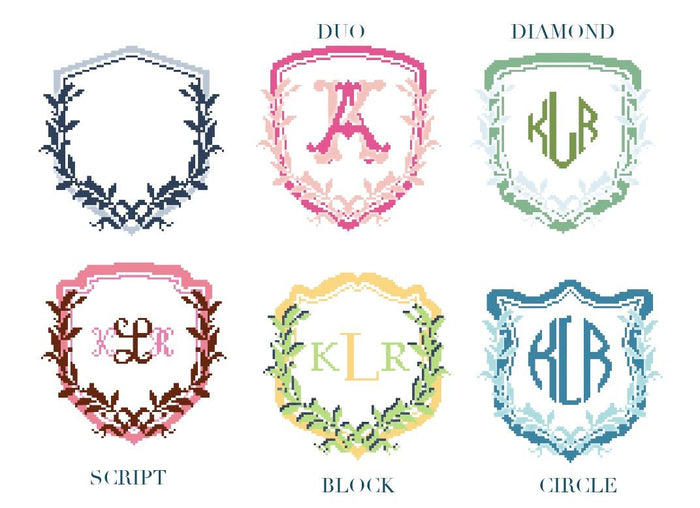 Sage Green Monogram Crest