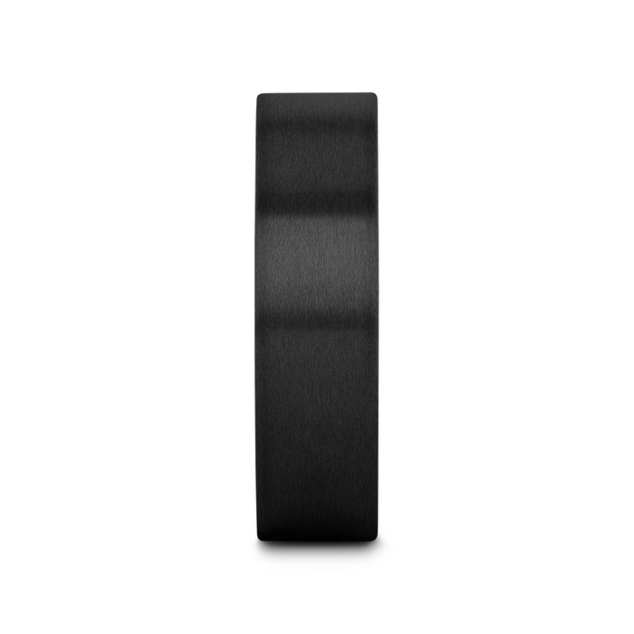 SAN BERNARDINO Brushed Finish Flat Black Titanium Men’s Wedding Band - 6mm & 8mm
