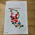 Santa with Garland and Presents Stocking