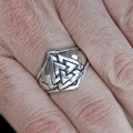 Silver Odin Protection Ring on Finger