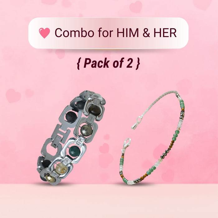 Silver Plated Dhanlabh Bracelet + Anklet Combo