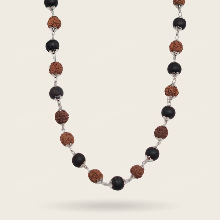 Silver Plated Divya Rudraksha Karungali Mala