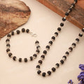 Silver Plated Karungali Mala + Karungali Bracelet Combo For Men