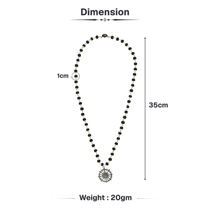 Silver Plated Karungali Sudarshan Chakra Mala