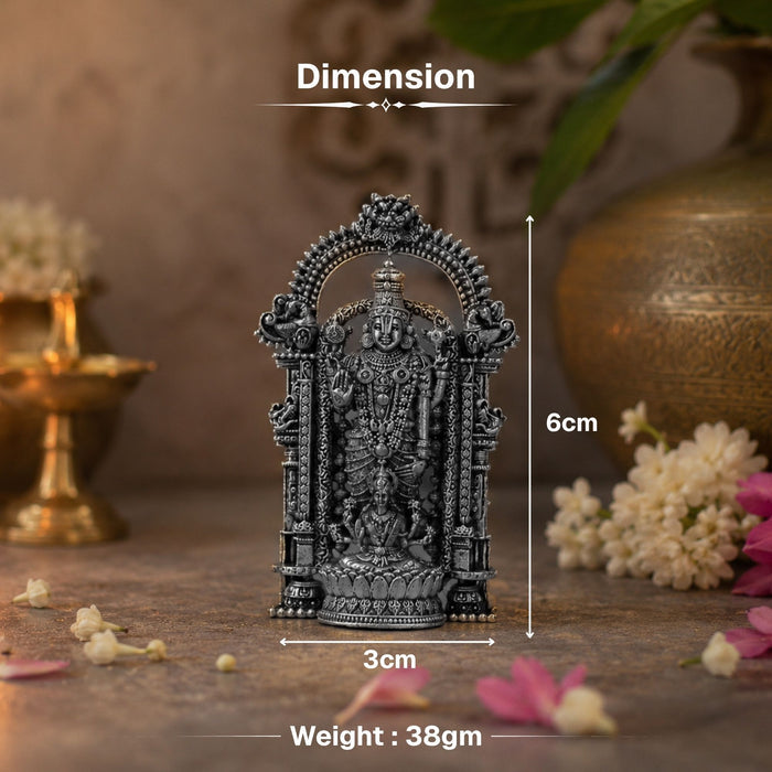 Silver Plated Lord Tirupati Bala Ji Idol for Car Dashboard