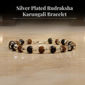 Silver Plated Rudraksha Karungali Bracelet