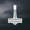 Silver Thors Hammer Pendant Replica from Vålse, Denmark