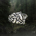 Silver Urnes Viking Dragon Ring - Large Size