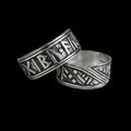 Silver Viking Luck Rune Ring - Front & Back