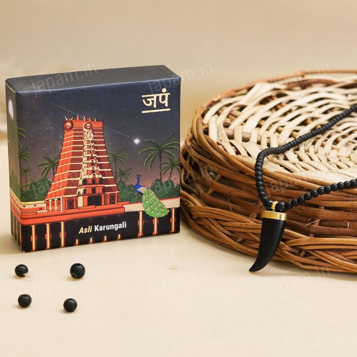 Single Teeth Karungali Necklace – Natural Ebony Wood