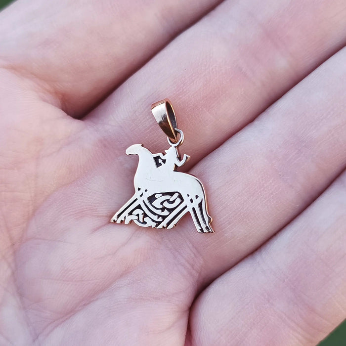 Sleipnir - Odin's Horse Pendant in Bronze on Hand