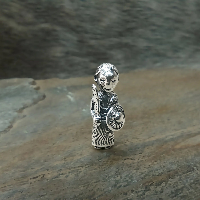 Small Silver Valkyrie Pendant on Rock