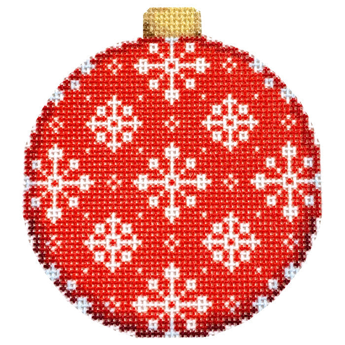 Snowflake on Red Ornament