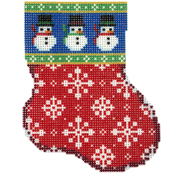 Snowman Flakes Mini Sock