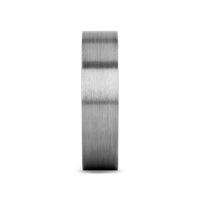 SOLAR Flat Profile Brushed Finish Men’s Titanium Wedding Band - 6mm & 8mm