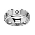 Spinning Engraved Deadpool Mercenary Symbol Tungsten Carbide Spinner Wedding Band - 8mm
