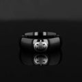 Spooky Evil Halloween Jack-O-Lantern Engraved Domed Black Tungsten Ring (Raven) - 4mm - 12mm