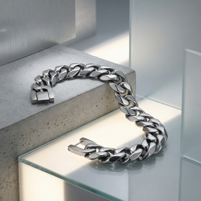 Stainless Steel 14mm Cuban Chain - 9 Inch