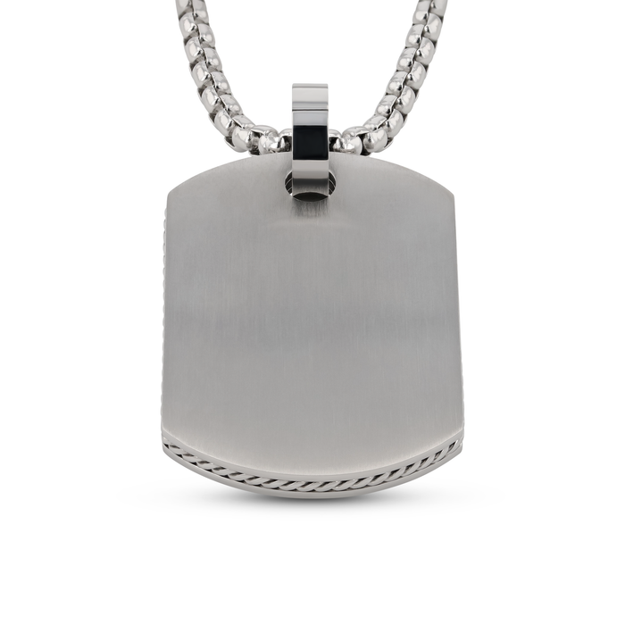 Stainless Steel Dog Tag Pendant with 22in Steel Chain