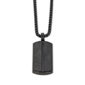 Stainless Steel Pendant with Carbon Fiber Inlay and 22 Inch Matching Chain