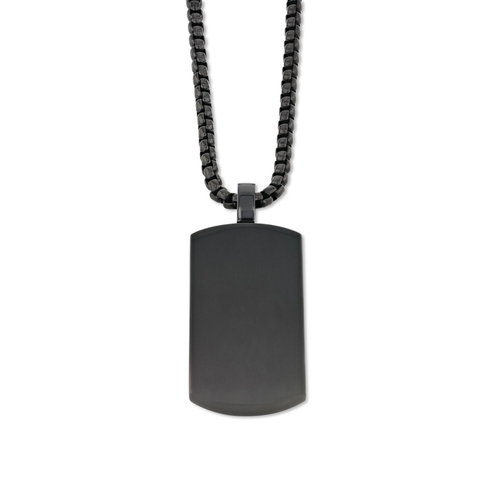Stainless Steel Pendant with Carbon Fiber Inlay and 22 Inch Matching Chain