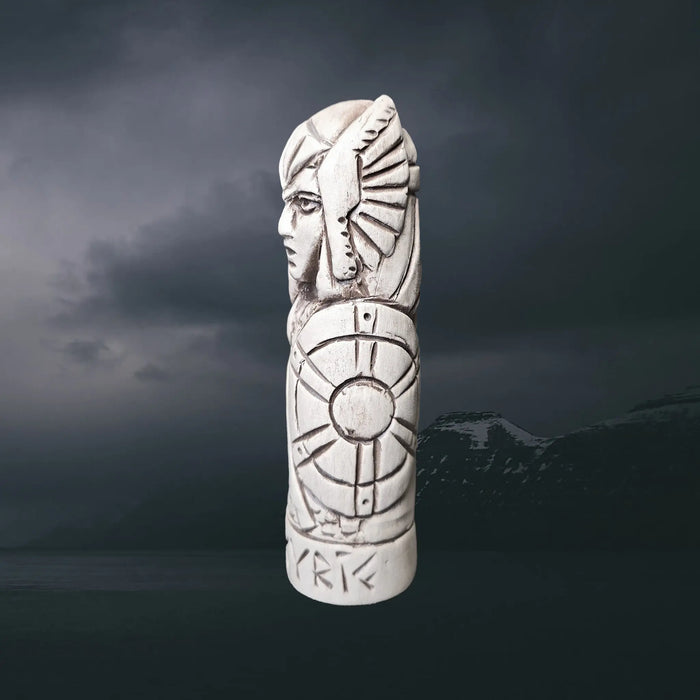 Hand-Crafted Ceramic Norse Mythology Valkyrie Statuette - Left Side View