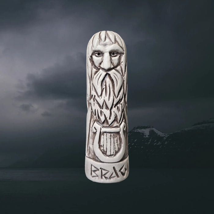 Statuette of the Norse God Bragi in Hand-Crafted Clay