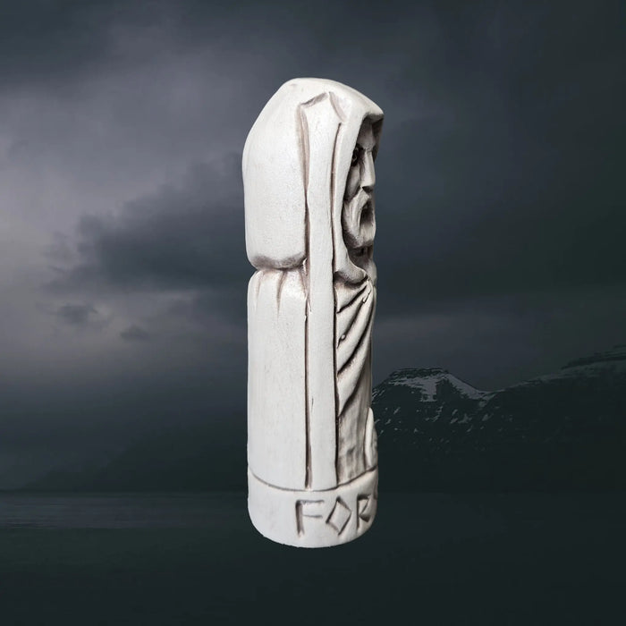Hand-Crafted Ceramic Norse God Forseti Statuette - Right Side View